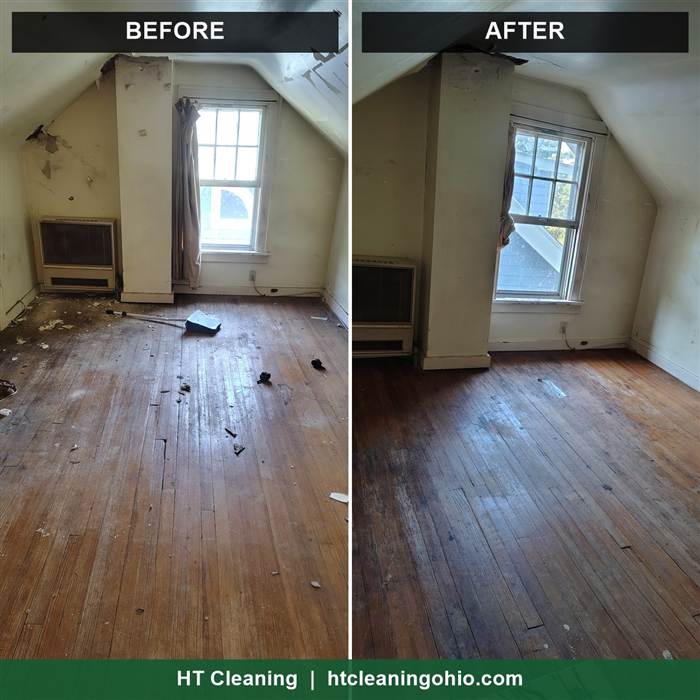 Before and after: dirty attic room deep cleaned